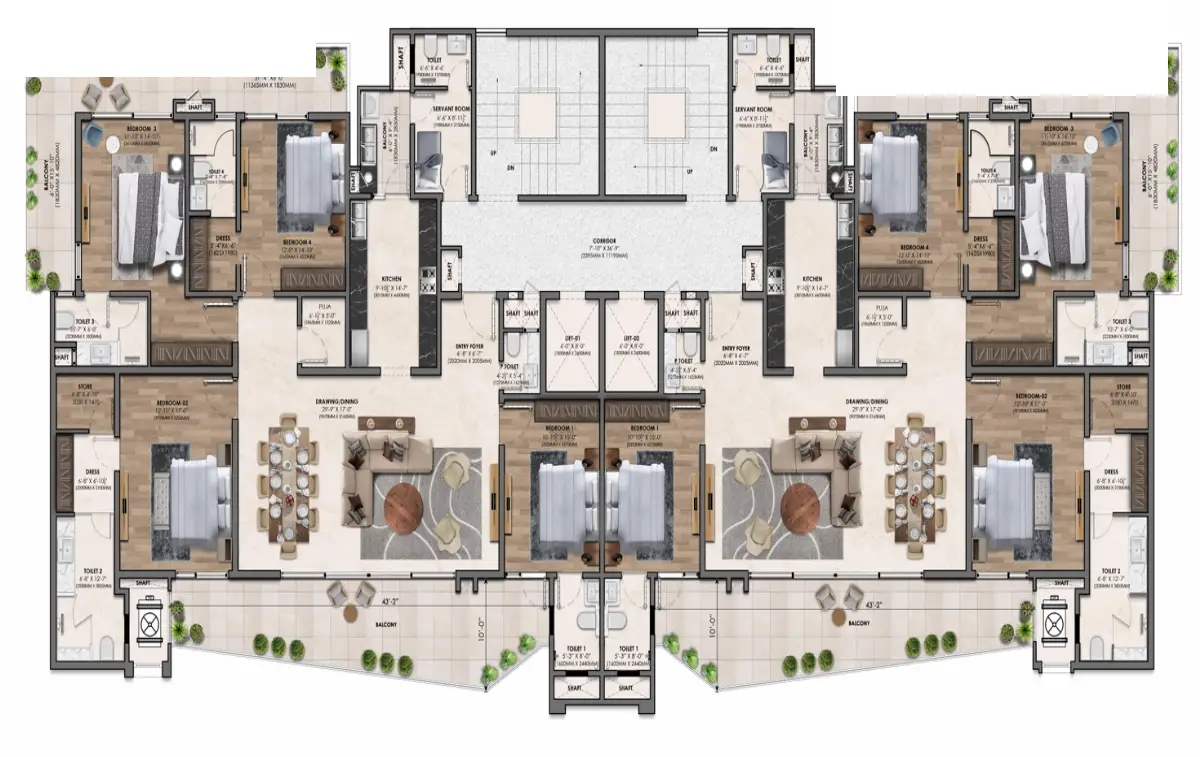floor plan 4+1bhk